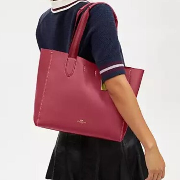 (#14) NWT - COACH DERBY TOTE IN PEBBLE LEATHER (IM/1941 Red/Oxblood) - Picture 12 of 14